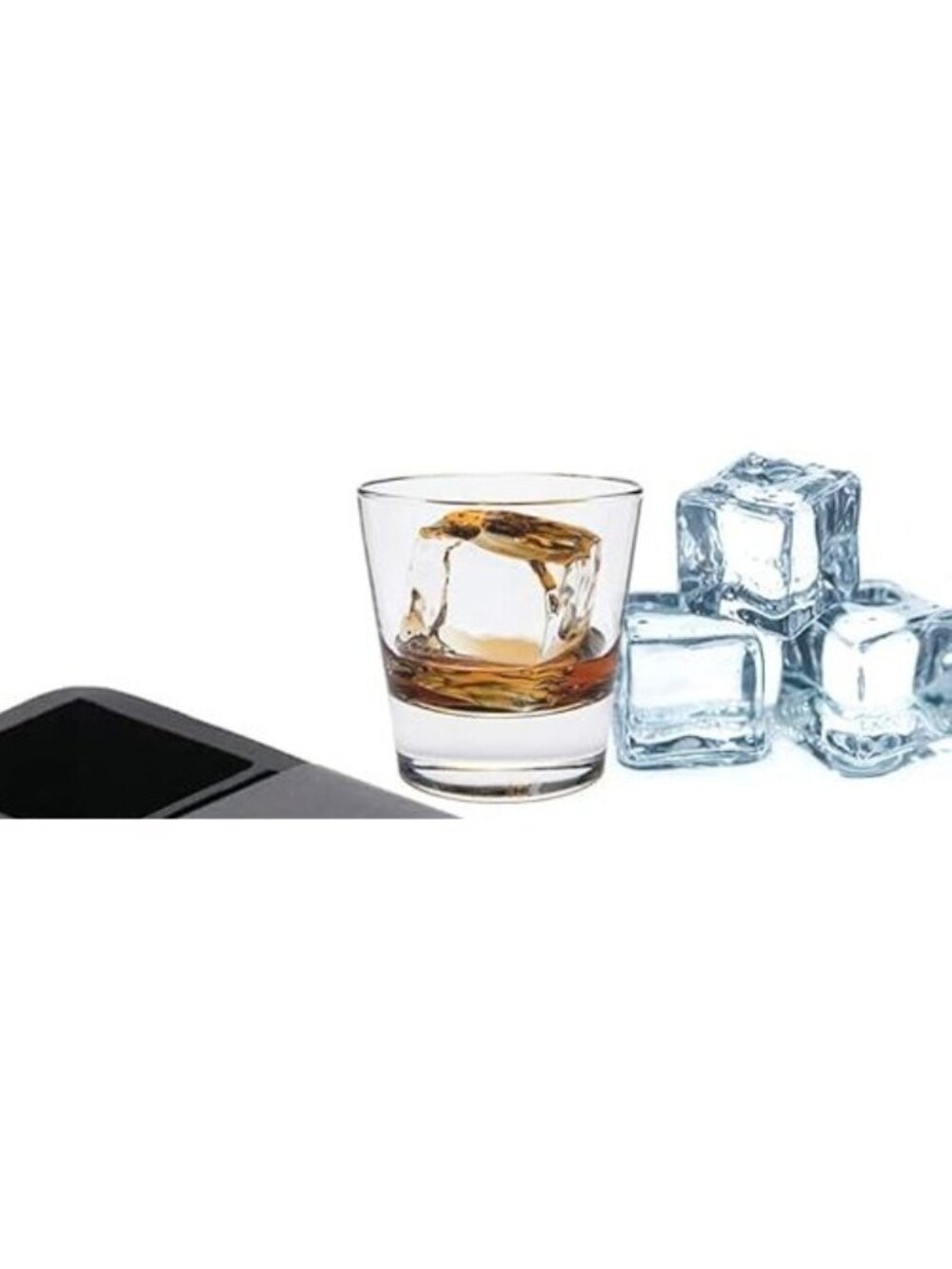 2 Pack Large Silicone Ice Cube Trays, 2-Inch Cubes - Whiskey & Cocktails, Black - Picture 9 of 9
